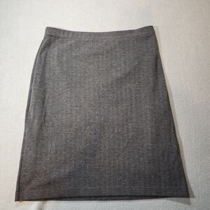 Eddie Bauer‎ Classic Grey Gray Herringbone A Line Skirt Professional Office Wear